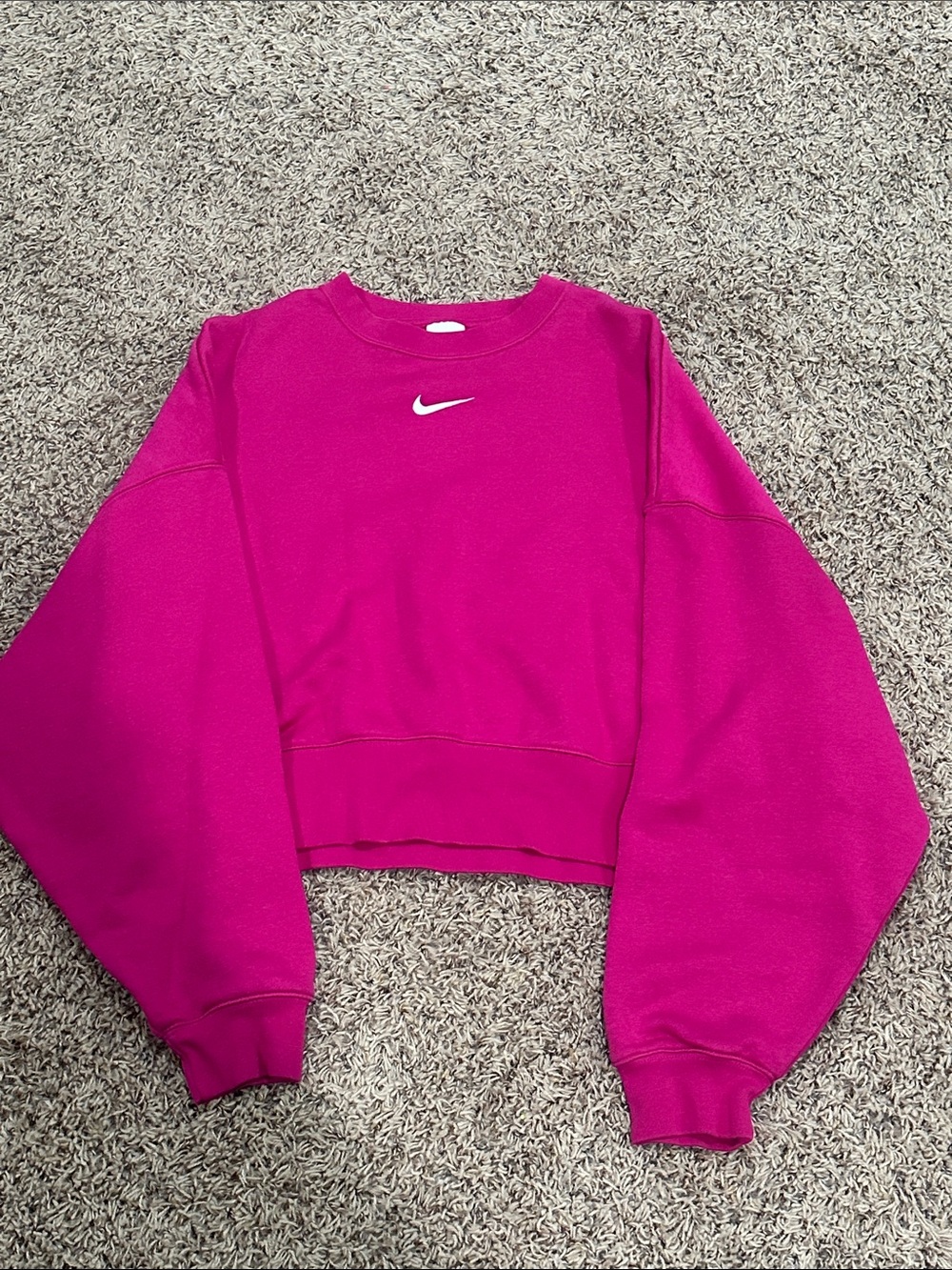 Nike Hot Pink Cropped Crew Sweatshirt